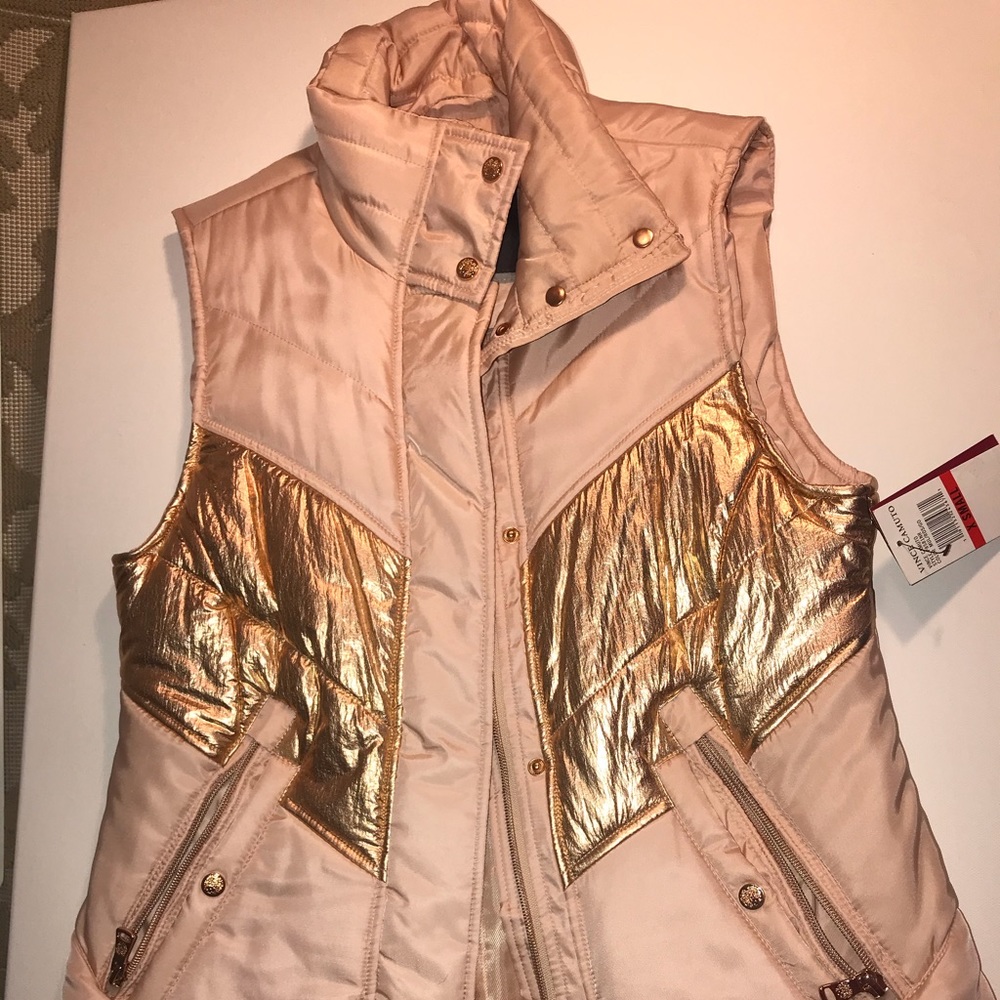 Vince Camuto blush pink & rose gold vest NEW!